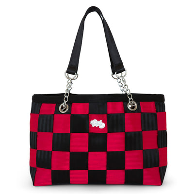 RED & BLACK CHECK Seatbelt bag, Handbags,Handbags - Non leather,  - Her Royal Flyness
