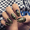 Nail wraps - Her Royal Flyness black and gold glitter nail art