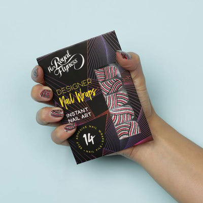 Nail wraps - Her Royal Flyness geometric nail design, glitter nail art