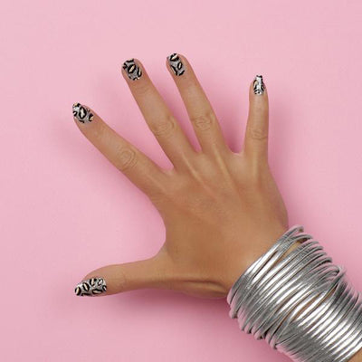 Nail wraps - Her Royal Flyness silver glitter nail art