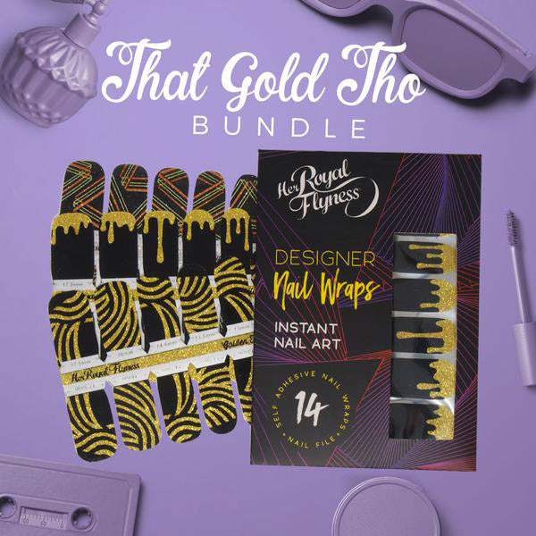 That Gold Tho Nail Wrap Bundle, Nail wraps, gold nail art, glitter nails