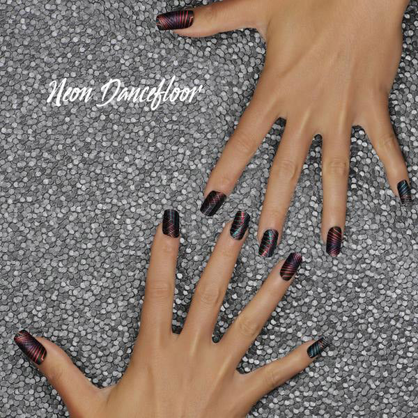 Her Royal Flyness - NEON DANCEFLOOR Nail wraps, glitter nails
