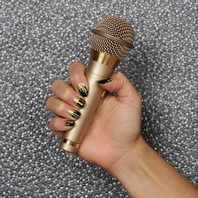 Nail wraps - Her Royal Flyness gold glitter drips nail art