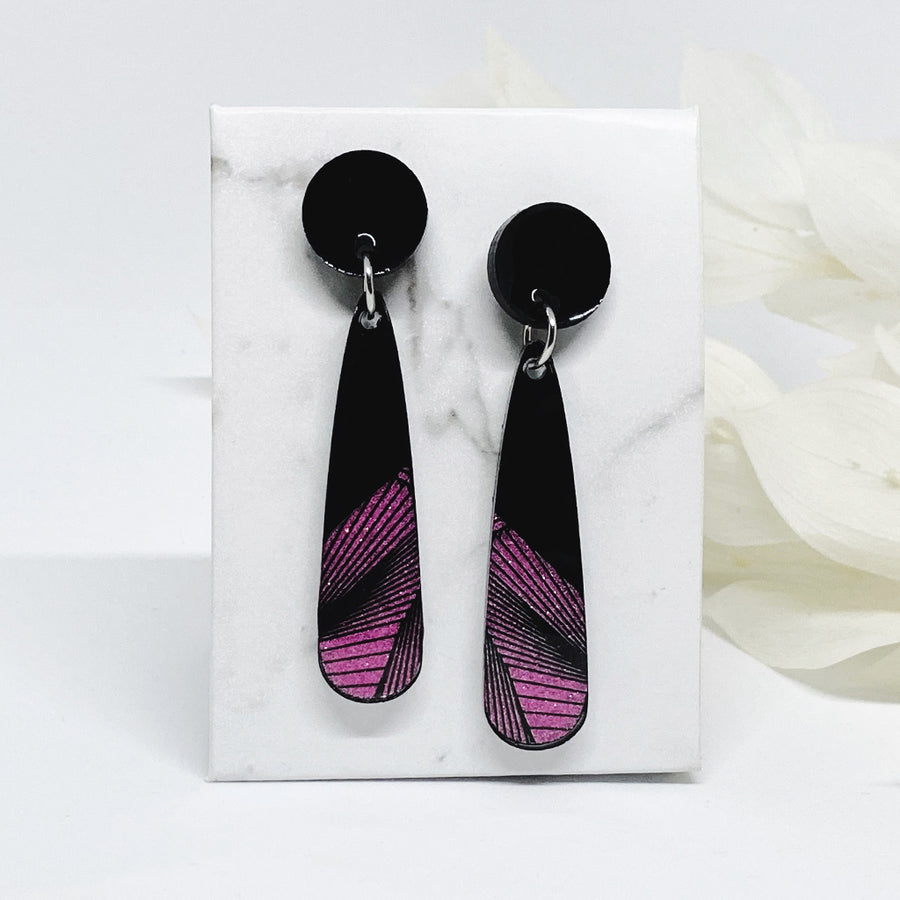 Flutter Pink Teardrop Earrings