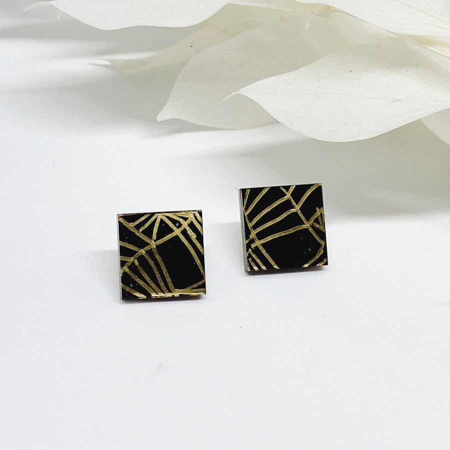 Kyoto lines Square Studs