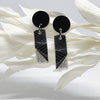 Black and silver glitter small earrings