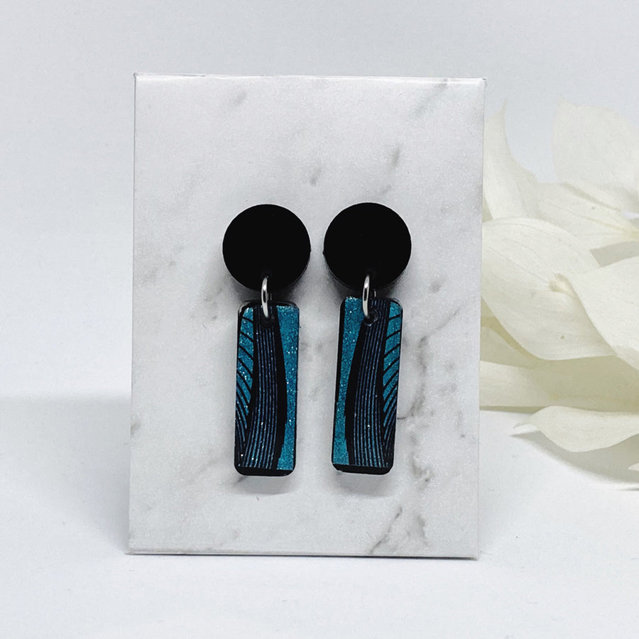 Green Glitter Earrings