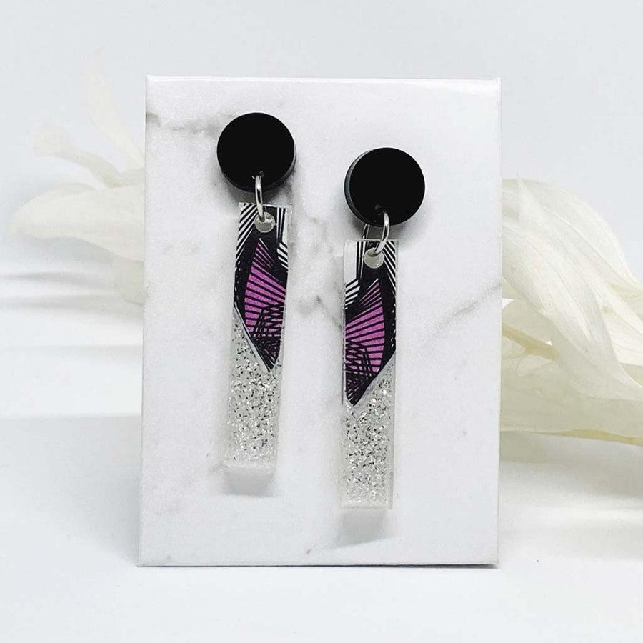 Long Rectangle Wings Earrings