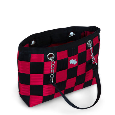 RED & BLACK CHECK Seatbelt bag, Handbags,Handbags - Non leather,  - Her Royal Flyness