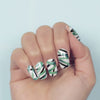 Nail wraps - Her Royal Flyness geometric nail design, white nail art