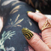 Nail wraps - Her Royal Flyness geometric nail design, gold glitter nail art