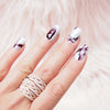 Pink Glitter nail art, white nails, lips nailart
