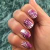 Nail wraps - Her Royal Flyness pink nail design, jungle nail art, white nails