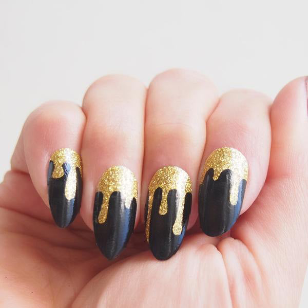Strass My Nail - Perfect gel#back to black#black nails#gold nails#glitter#balerine  shape#winter nails#😍💅❣️💣 | Facebook