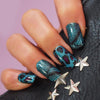 Nail wraps - Her Royal Flyness leopard nail design, glitter nail art