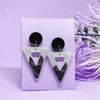 Black and silver Triangle Earrings