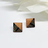 Copper Mix Square Studs Earrings